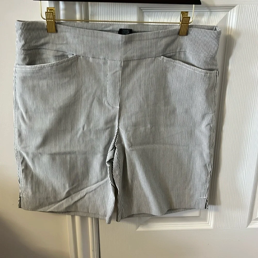 HILARY RADLEY Women’s High Waist Stripped Shorts Size L